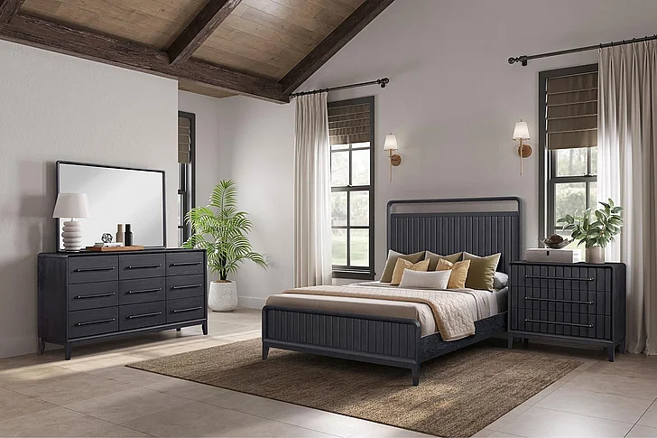 Emma Mason Signature Aurelia 2pc Open Panel Bedroom Set in Peppercorn