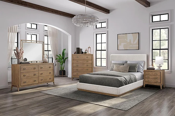 Emma Mason Signature Aurelia 2pc Platform Bedroom Set in Latte