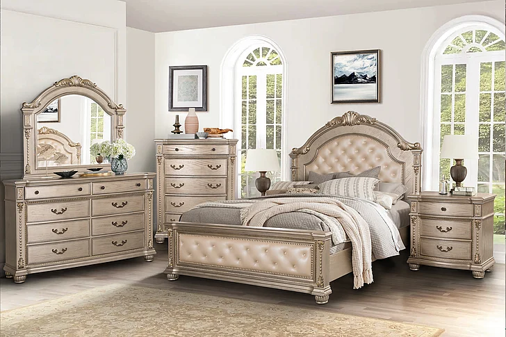 Cosmos Evelyn Queen 4-Piece Bedroom Set in EVELYN-Q-4PC