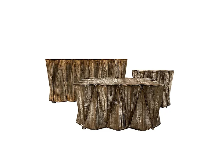 Split Nickel Bradley 2pc Occasional Set