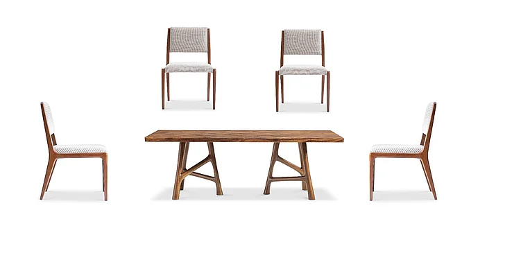 Bernhardt Brasea 5pc Dining Room Set in Lume