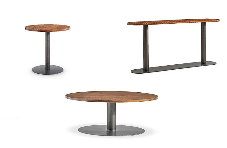 Bernhardt Brasea 3pc Round Cocktail Table Set in Lume