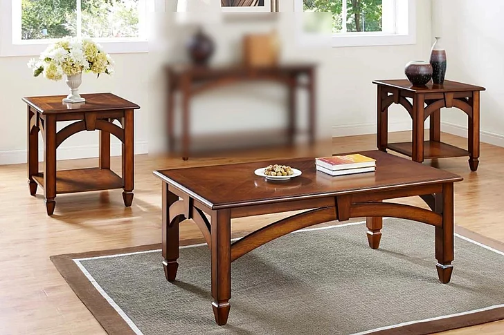Emma Mason Signature Wally 3 Pc Bunching Table Set in Black Cherry