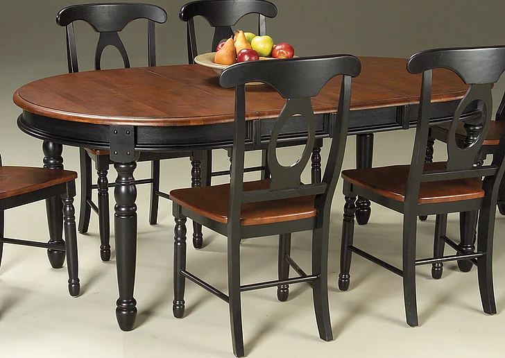 British Isles Oval Leg Dining Table in Oak/Black BRIOB6310