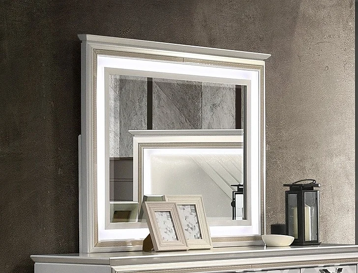 J&M Furniture Brickfield Mirror in Silver 18488-M CLOSEOUT