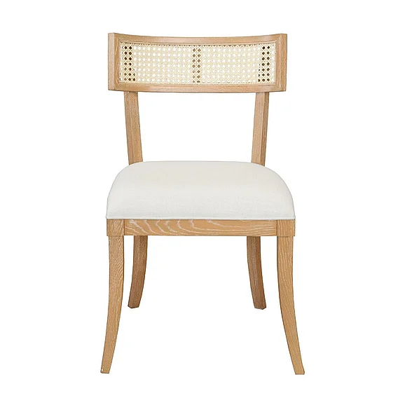 Worlds Away Britta Klismos Dining Chair in Cerused Oak BRITTA CO