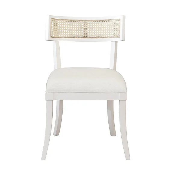 Worlds Away Britta Klismos Dining Chair in Matte White Lacquer BRITTA WH