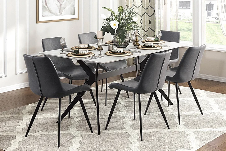 Homelegance Brixley 7pc Dining Table Set in Black