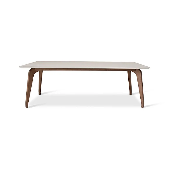 Urbia Modern Brazilian Giane - Dining Table - Nogal Base - Off White Top - 86.5"W x 43.5"D x 30"H BSM-208166-04