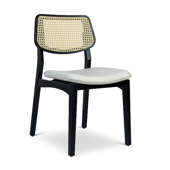 Urbia Modern Brazilian Beth - Cane Side Chair - Alabaster Seat - Ebano Frame - Natural Cane Webbing BSM-208023-02 CLOSEOUT