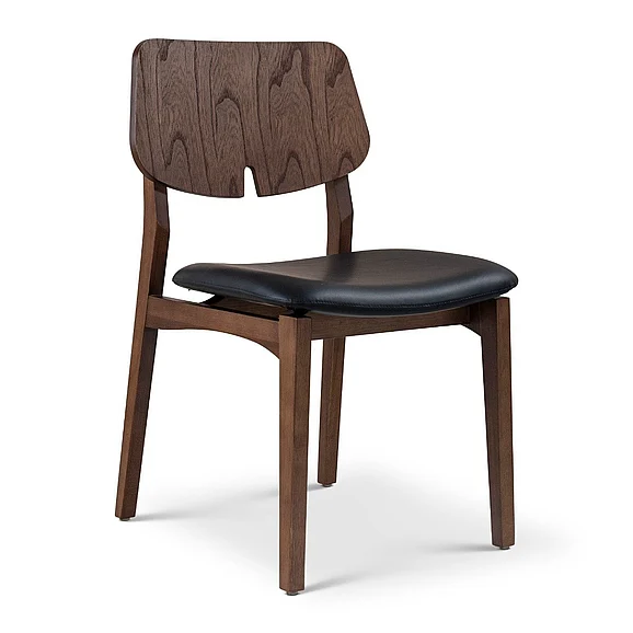 Urbia Modern Brazilian Beth - Side Chair - Shimmy Black Seat - Nogal Frame BSM-208059-12 CLOSEOUT