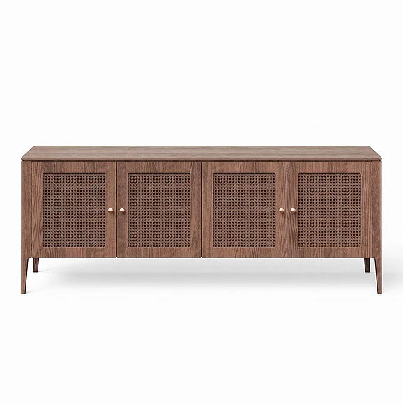 Urbia Modern Brazilian Missione - Cane Buffet - Nogal Frame - Nogal Cane Webbing BSM-218287-08 CLOSEOUT