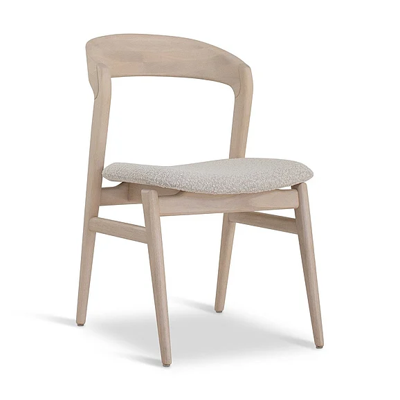 Urbia Modern Brazilian Velma - Side Chair - Bouclé Crafted Glaze Seat - Nevoa Frame BSM-226870-04