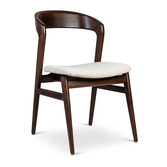 Urbia Modern Brazilian Velma - Side Chair - Medley Ivory Seat - Nogal Frame BSM-226870-06