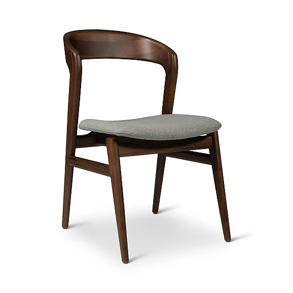 Urbia Modern Brazilian Velma - Side Chair - Essence Grey Seat - Nogal Frame BSM-226870-08