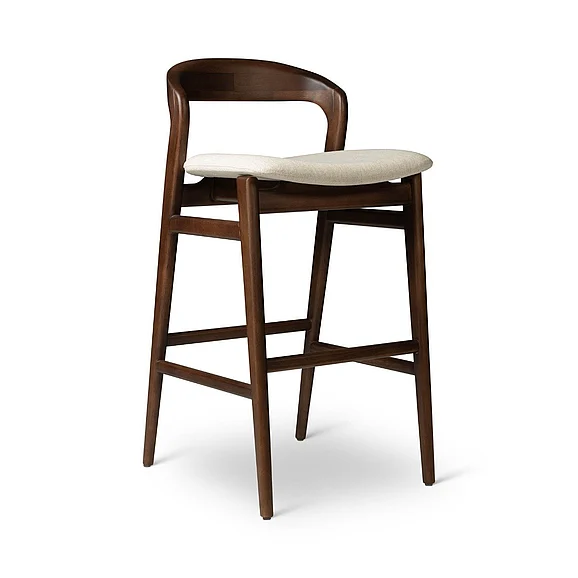 Urbia Modern Brazilian Velma - Bar Stool - Medley Ivory Seat - Nogal Frame BSM-226884-06