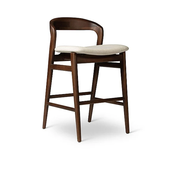 Urbia Modern Brazilian Velma - Counter Stool - Medley Ivory Seat - Nogal Frame BSM-226890-06