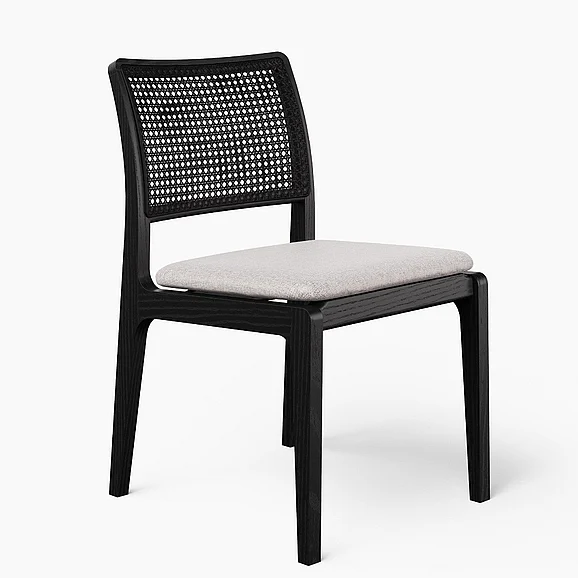 Urbia Modern Brazilian Larissa Side Chair - Harvest Jute Upholstery - Ebano Frame BSM-235177-02