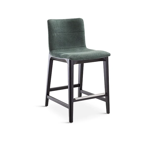 Urbia Modern Brazilian Godan Counter Stool - Jackpot Teal Seat - Ebano Frame BSM-239971-02
