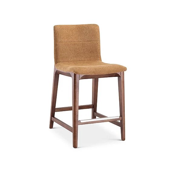 Urbia Modern Brazilian Godan Counter Stool - Jackpot Terracotta Seat - Nogal Frame BSM-239971-06