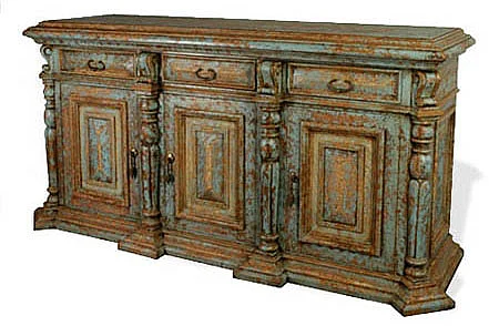 Peninsula Sofia Buffet in Blue Crackled BU-006-1002