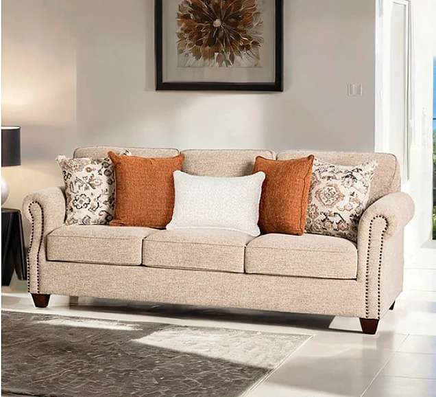 Furniture of America Buckhurst Sofa in Taupe FM61110TP-SF