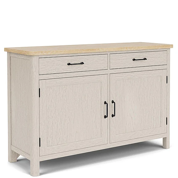 Riverside Furniture Glenndale Buffet in Aged White and Wheat 79456