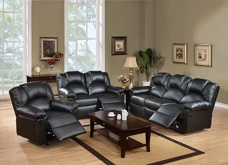 Boss Furniture 2-Piece Living Room Set in Black