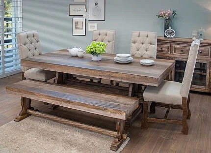 IFD Marquez 6pc Rectangular Dining Room Set in Two Tone