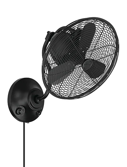 Craftmade 14" Bellows I Indoor/Outdoor (Damp) in Flat Black w/ Flat Black Blades BW116FB3