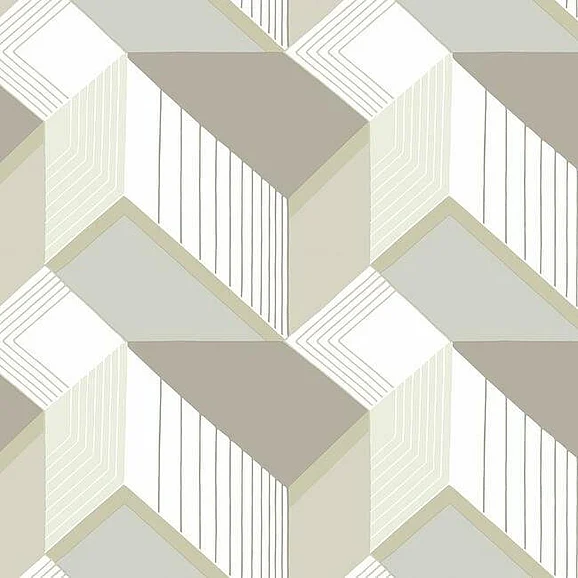 York Black and White Resource Library E40 Graphic Geo Blocks Wallpaper in White/Cream BW3881 (Double Roll) FedEx/UPS