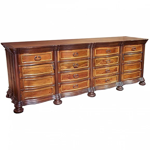 Galerias Arther Ondulated Rosewood Buffet in 4 Sections C-04/Bombe&acute;