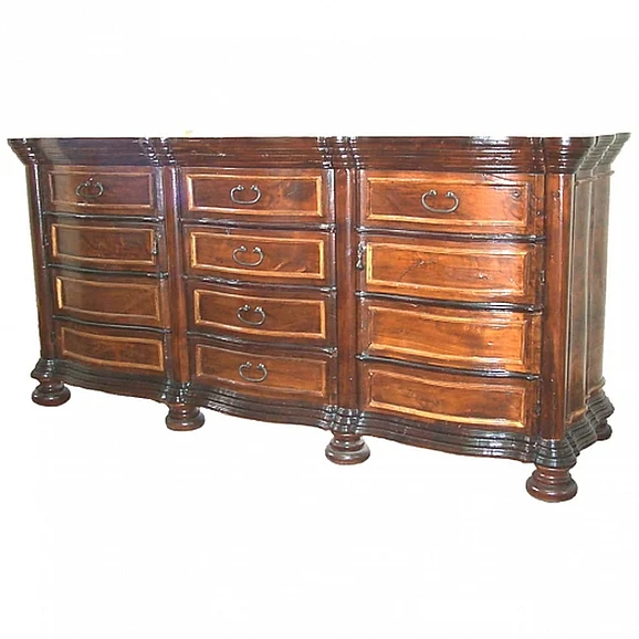 Galerias Arther Ondulated Rosewood Buffet in 3 Sections C-05/Bombe&acute;