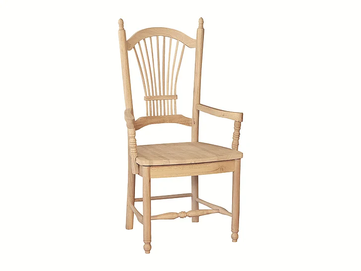 John Thomas Unfinished Sheaf Back Arm Chair C-1622B