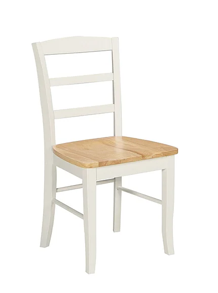 John Thomas Furniture Dining Essentials Madrid Side Chair (Set of 2) in White/Natural C02-2