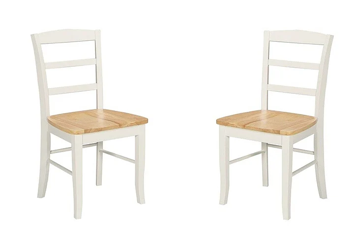 John Thomas Furniture Dining Essentials Madrid Side Chair (Set of 2) in White/Natural C02-2