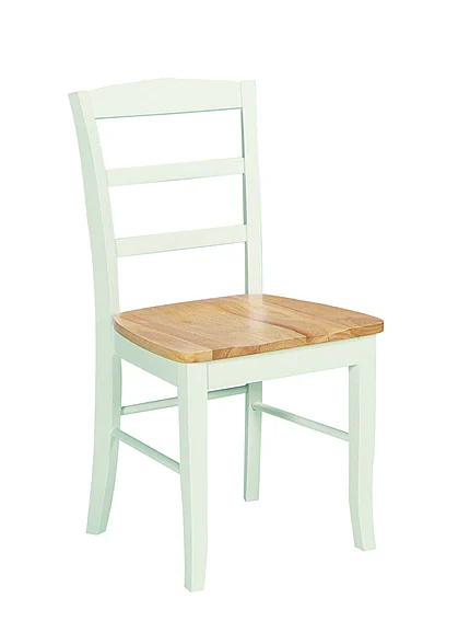 John Thomas Dining Essentials Madrid Side Chair in White & Natural C02-2B