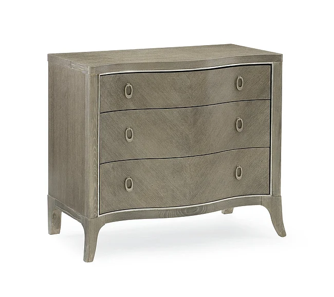 Caracole Furniture Avondale Nightstand in Soft Silver Paint C023-417-062