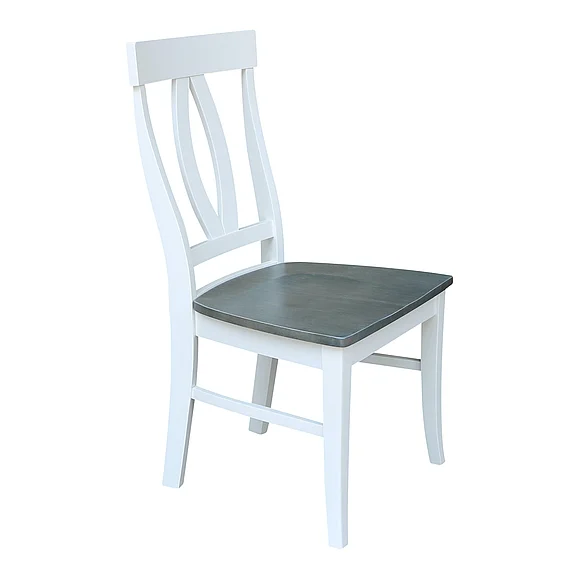 John Thomas Cosmopolitan Verona Side Chair in Heather Gray & White C05-170B