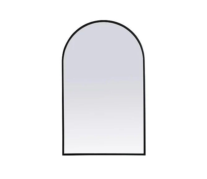 Elegant Metal Frame Arch Mirror 22X36 In. in Black MR1A2236BLK