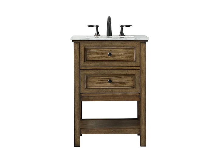 Elegant 24 In. Single Bathroom Vanity in Driftwood VF27024DW
