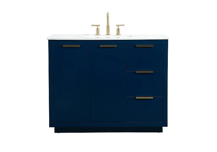 Elegant 42 In. Single Bathroom Vanity in Blue VF19442BL
