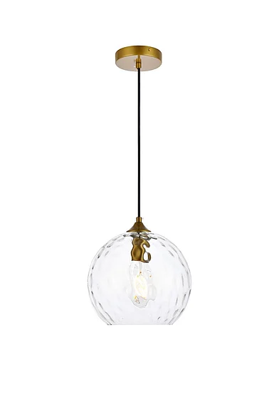 Elegant Cashel 10 In. Light Brass Pendant LD2282BR