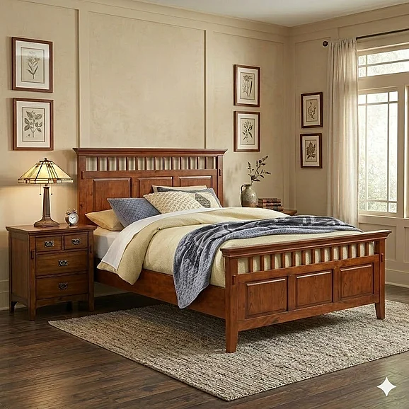Sunset Trading Ballwin 2pc Panel Bedroom Set in Chestnut