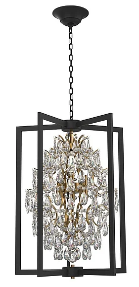Vinci Lighting Amare Chandelier in Aged Brass/Black C10421-18AB/BK