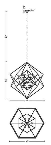 Vinci Lighting Galaxia Chandelier in Aged Brass/Black C1070-12AB/BK