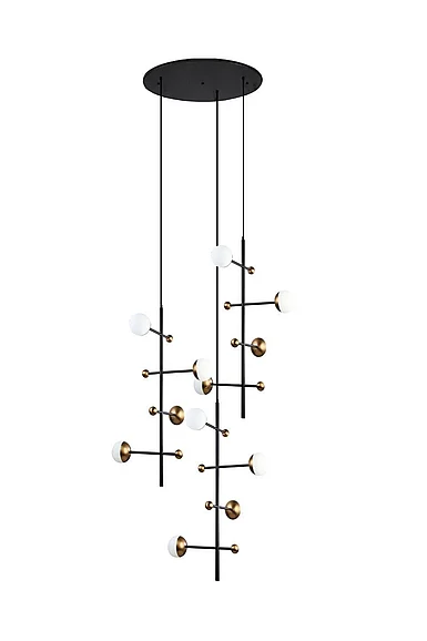 Vinci Lighting DNA Chandelier in Aged Brass/Black C1092-3AB/BK