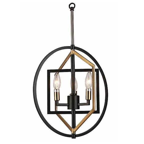 Vinci Lighting Bloom Chandelier in Aged Brass/Black C1095-3AB/BK