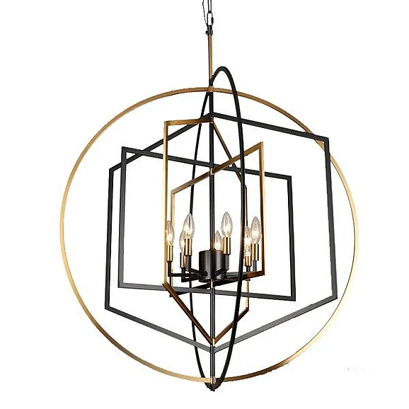 Vinci Lighting Bloom Chandelier in Aged Brass/Black C1095-7AB/BK