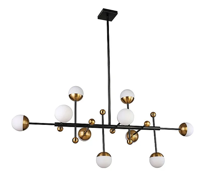 Vinci Lighting DNA Chandelier in Aged Brass/Black C1099-10AB/BK